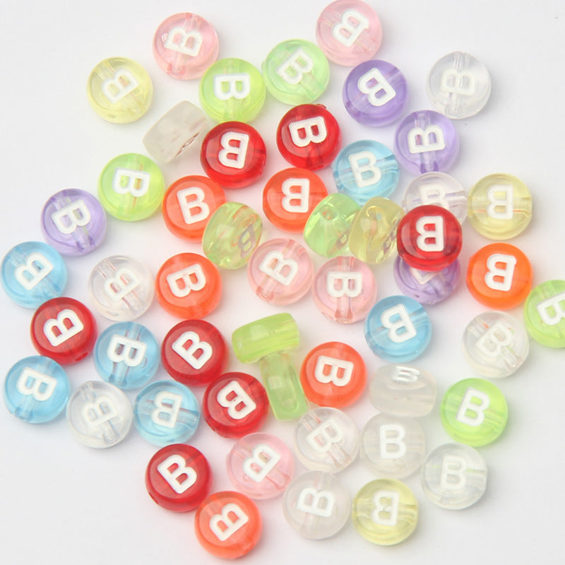 Transparent Colorful Acrylic Alphabet Beads -Single Letter- DIY Jewelry Making Supplies