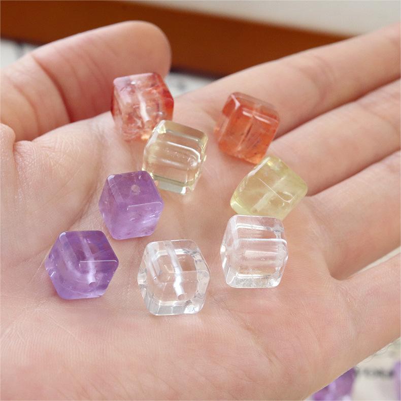 Natural Purple & White Crystal Sugar Cube Beads - Dopamine Jewelry DIY Kit