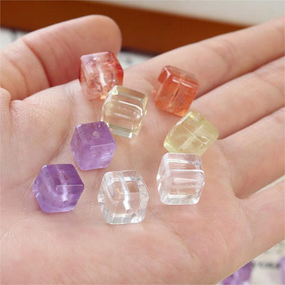 Natural Purple & White Crystal Sugar Cube Beads - Dopamine Jewelry DIY Kit