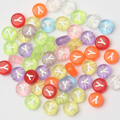 Transparent Colorful Acrylic Alphabet Beads -Single Letter- DIY Jewelry Making Supplies