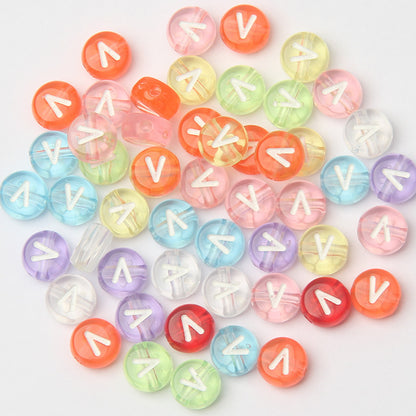 Transparent Colorful Acrylic Alphabet Beads -Single Letter- DIY Jewelry Making Supplies